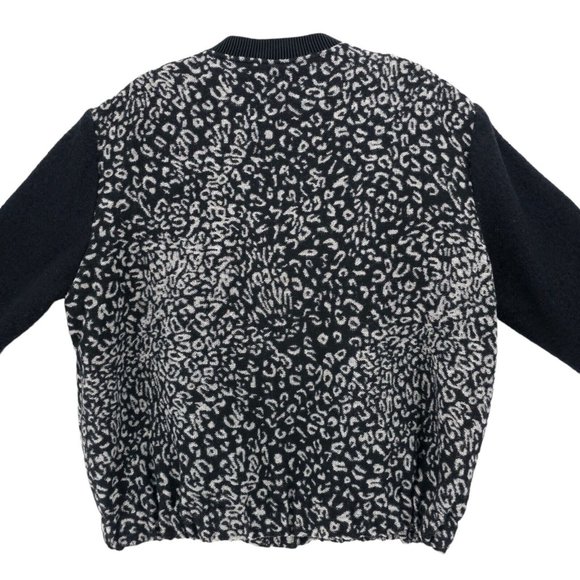 Maison Scotch Soda Leopard Animal Print Bomber Jacket Wool Blend Size 2 - Picture 6 of 11